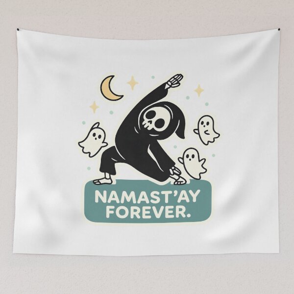 Item preview, Namast'ay Forever! - Grim Reaper Yoga Pose designed and sold by Cheerioza.