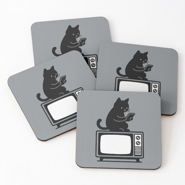 Item preview, "Retro Cat Streaming on Vintage TV" designed and sold by Dogandesighn.