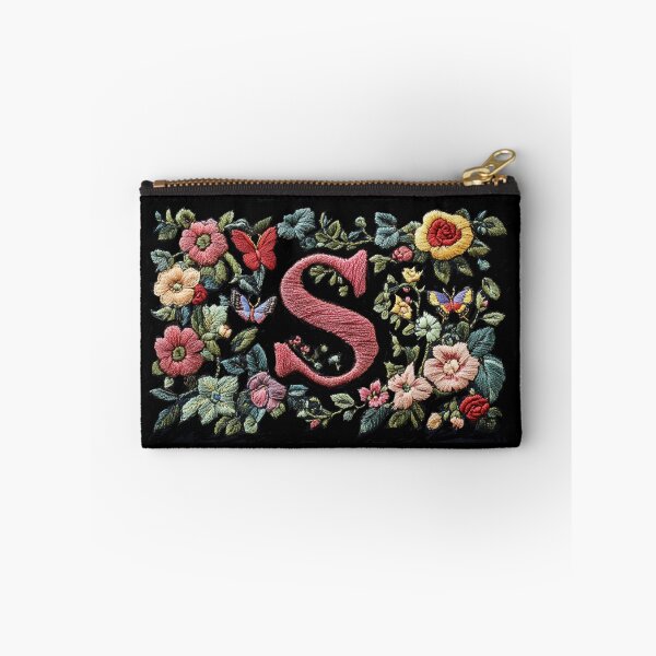 Item preview, Embroidered Letter S & Floral Garden designed and sold by Myra365Art.
