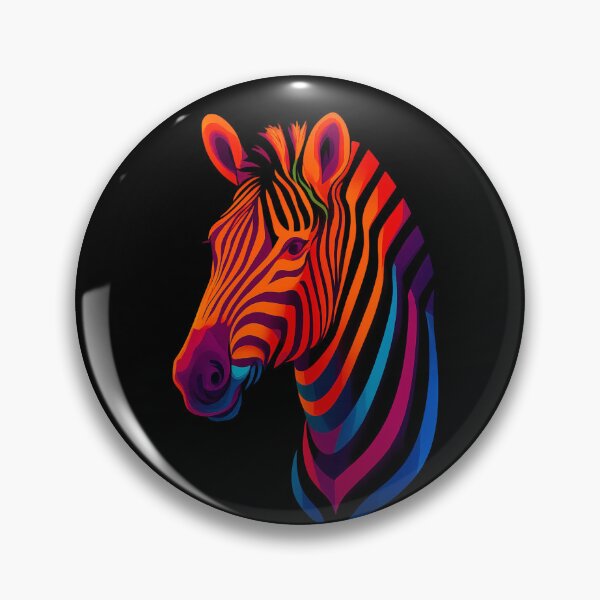 Item preview, Colorful Zebra Head – Neon Rainbow Animal Art designed and sold by JonelCrafts.