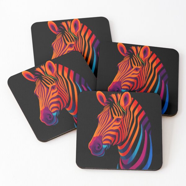 Item preview, Colorful Zebra Head – Neon Rainbow Animal Art designed and sold by JonelCrafts.