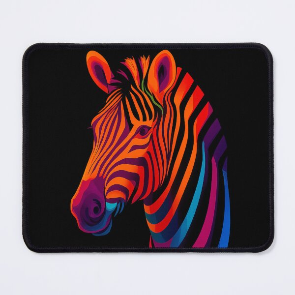 Item preview, Colorful Zebra Head – Neon Rainbow Animal Art designed and sold by JonelCrafts.