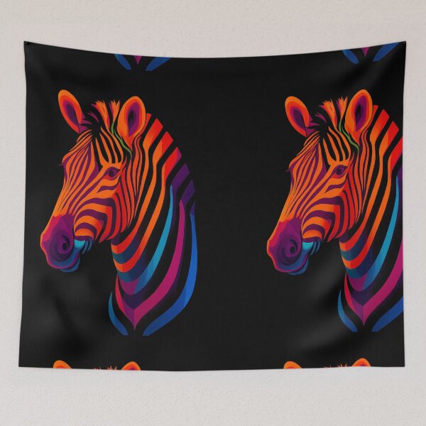 Item preview, Colorful Zebra Head – Neon Rainbow Animal Art designed and sold by JonelCrafts.