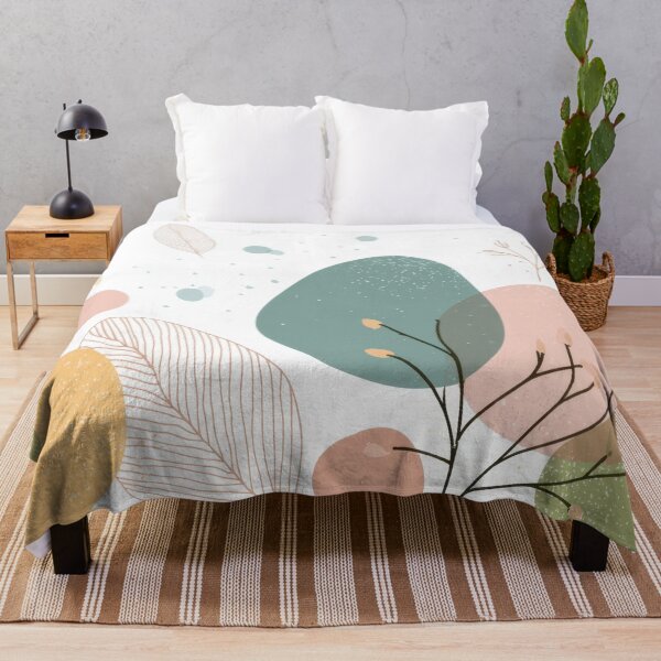 Item preview, Colorful abstract shapes with leaves designed and sold by anytka.