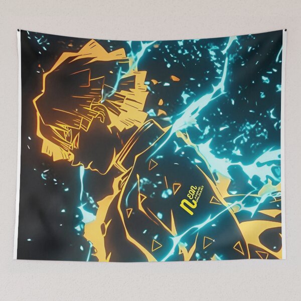 Item preview, Neon Thunder Samurai – Electric Warrior Anime Art designed and sold by Dyan4.