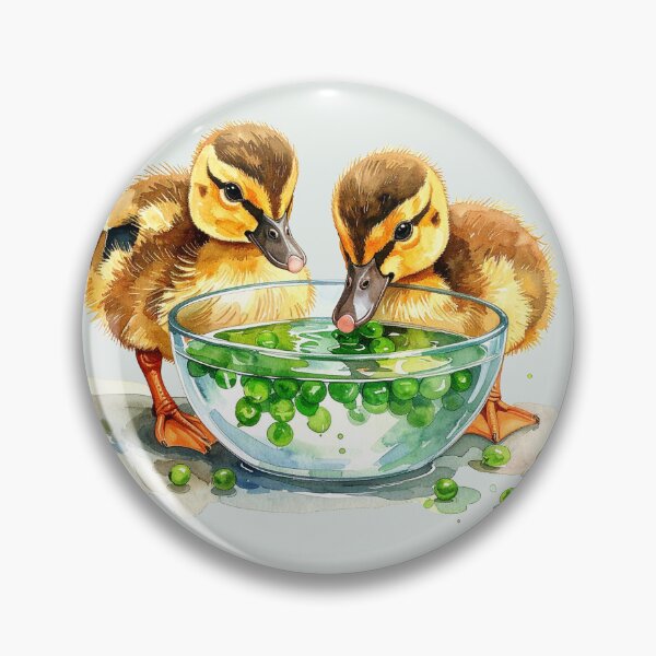 Item preview, Small brown ducklings eat peas from the shell. designed and sold by LiskoDesign.
