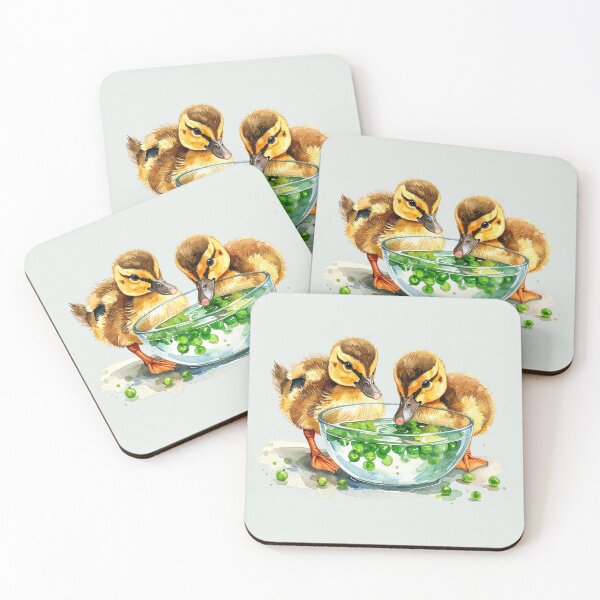 Item preview, Small brown ducklings eat peas from the shell. designed and sold by LiskoDesign.