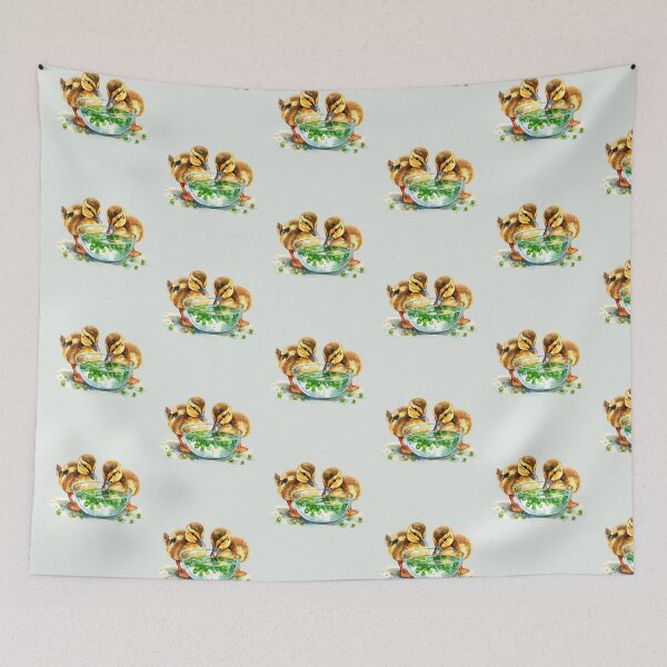 Item preview, Small brown ducklings eat peas from the shell. designed and sold by LiskoDesign.