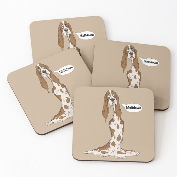 Item preview, Dog Meltdown - Funny Sad Melting Basset Hound Cartoon designed and sold by AwesomeBeyondLimits.