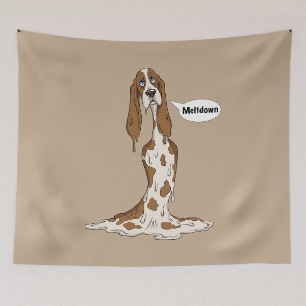 Item preview, Dog Meltdown - Funny Sad Melting Basset Hound Cartoon designed and sold by AwesomeBeyondLimits.