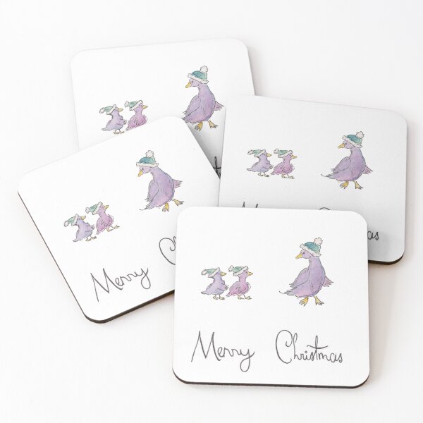 Item preview, Merry Christmas - Ducks in Christmas Hats designed and sold by The Orangutan Gallery.