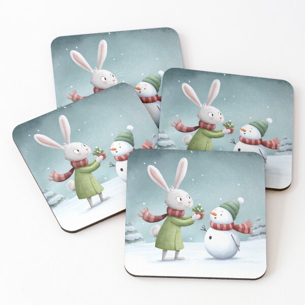 Item preview, rabbit with snowman  designed and sold by Ariadna de Raadt.
