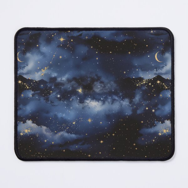 Item preview, Starry Night Sky – Cosmic Galaxy Pattern with Golden Stars designed and sold by CreativeGarage.