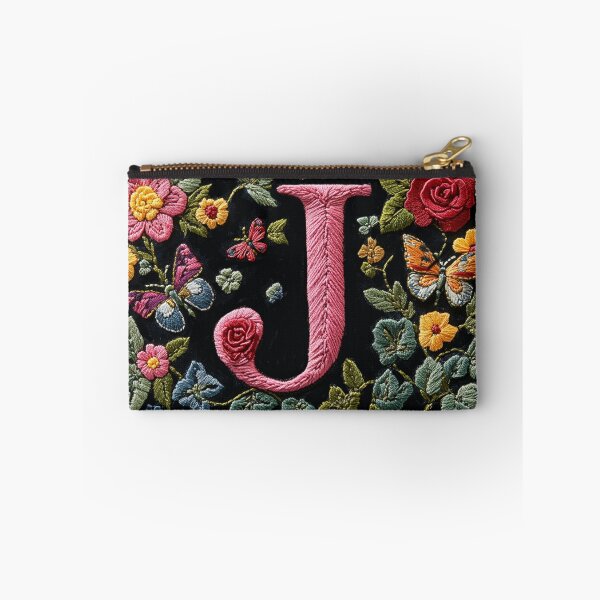 Item preview, Embroidered Letter J & Floral Garden designed and sold by Myra365Art.