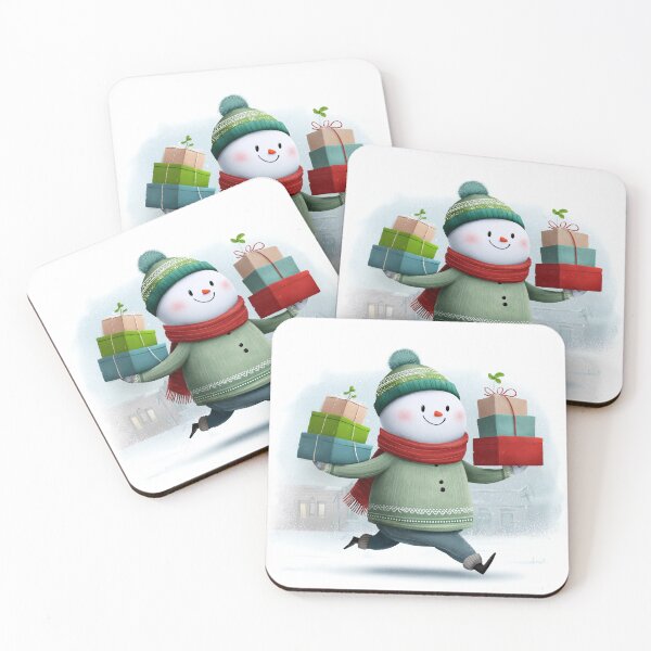 Item preview, snowman hold gifts boxes designed and sold by Ariadna de Raadt.