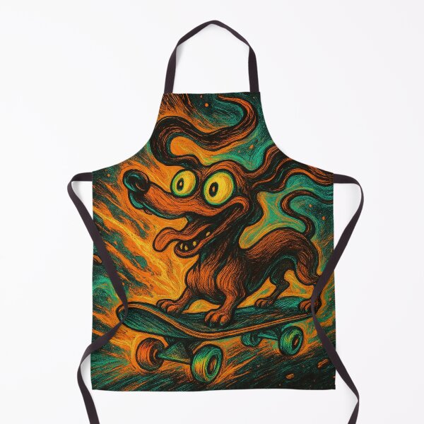 Item preview, Galactic Psychedelic Dachshund a Skateboard – Neon Cosmic Dog Illustration designed and sold by Darlin8888.