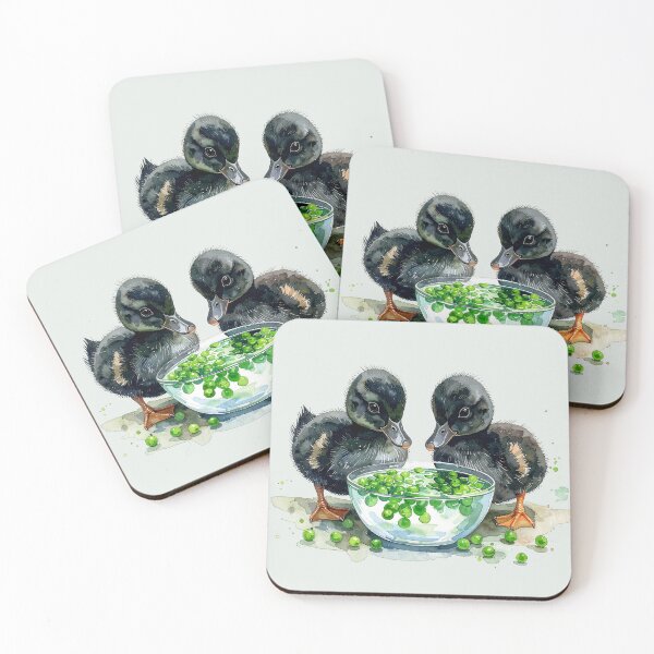 Item preview, Little black ducklings eat peas from the shell. designed and sold by LiskoDesign.