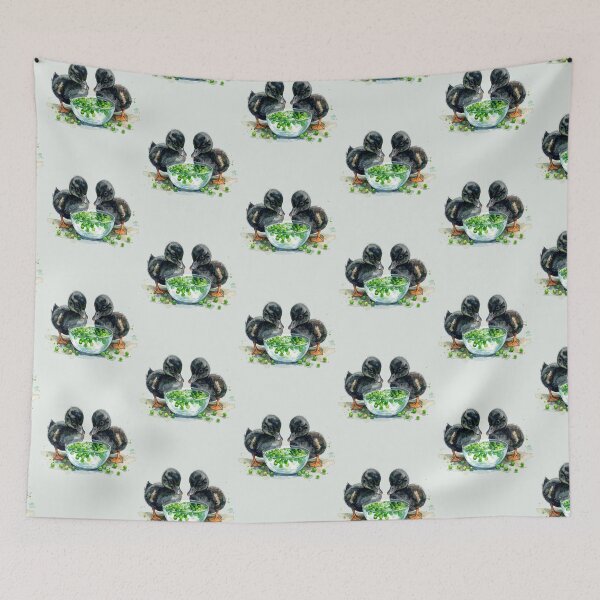 Item preview, Little black ducklings eat peas from the shell. designed and sold by LiskoDesign.