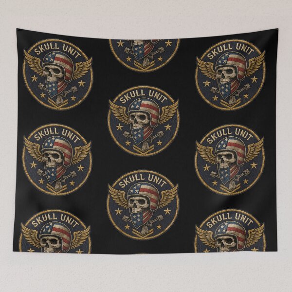 Item preview, Skull Corps paratrooper USA flag patch designed and sold by LaNadaYFundante.