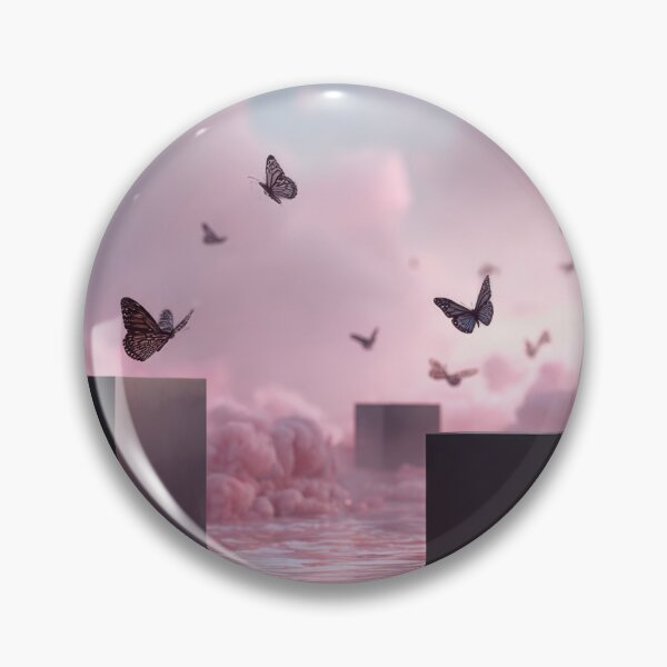 Item preview, Cubes and butterflies in pink clouds designed and sold by anytka.