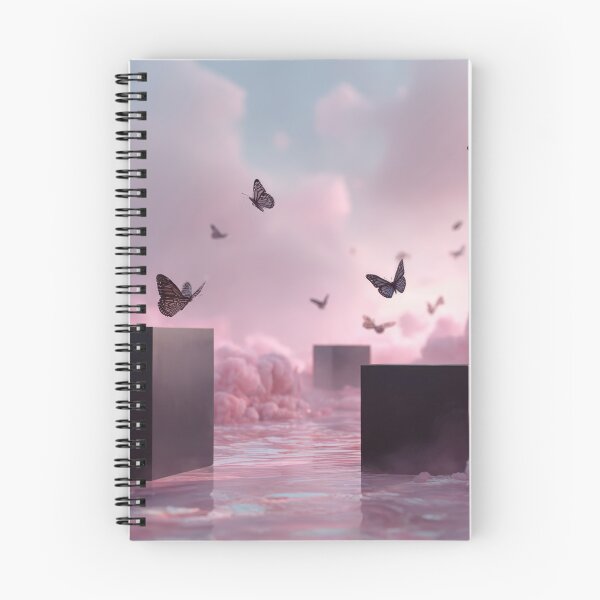 Item preview, Cubes and butterflies in pink clouds designed and sold by anytka.