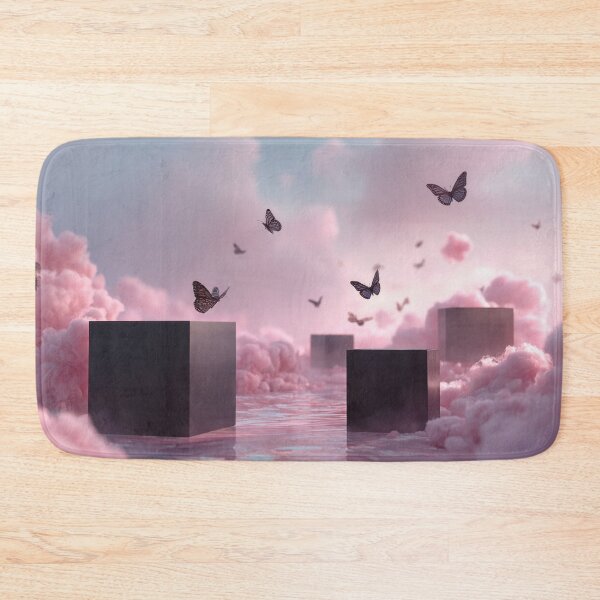 Item preview, Cubes and butterflies in pink clouds designed and sold by anytka.