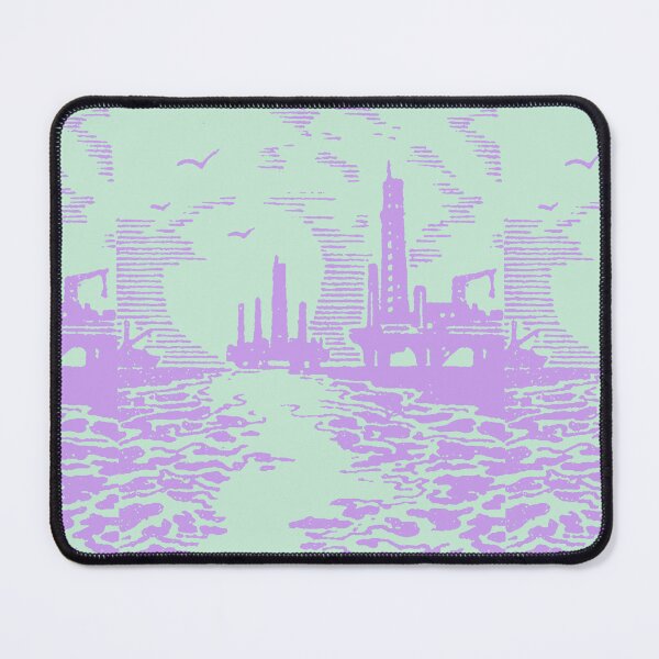 Item preview, Romantic Gas Platform Seascape Illustration Pattern designed and sold by FriendsClub.