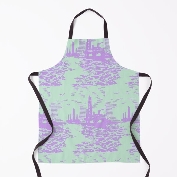 Item preview, Romantic Gas Platform Seascape Illustration Pattern designed and sold by FriendsClub.