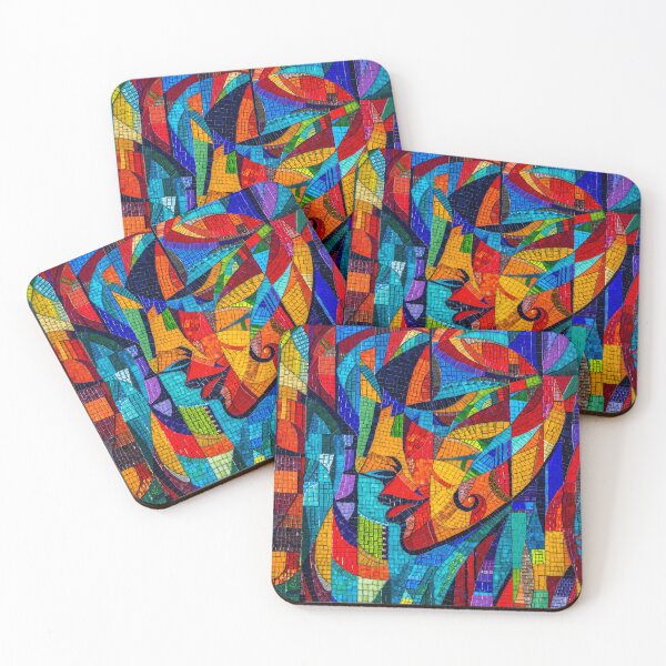 Item preview, Abstract mosaic portrait designed and sold by JulieEdmundsArt.