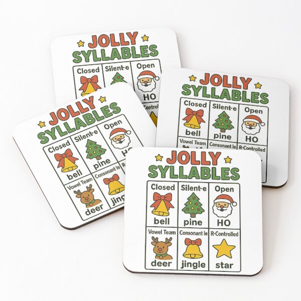 Item preview, Holiday Syllable Types Poster | Christmas Phonics Teaching designed and sold by sssweetness.