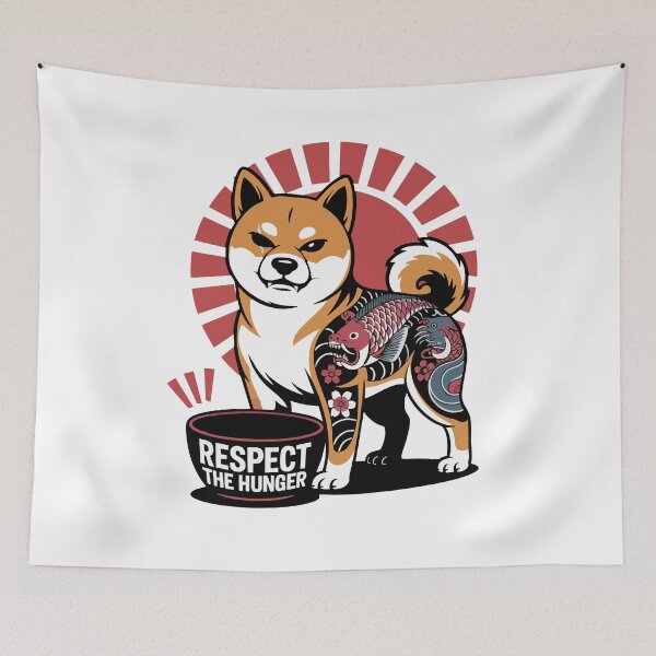 Item preview, One Eyed Yakuza Shiba Inu Respect the Hunger Design designed and sold by Tong4130.