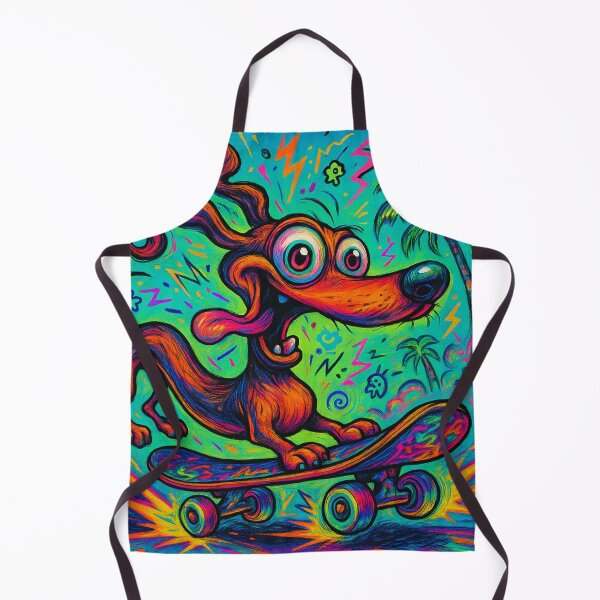Item preview, Neon Dachshund Skateboard – Vibrant Psychedelic Dog Art designed and sold by Darlin8888.