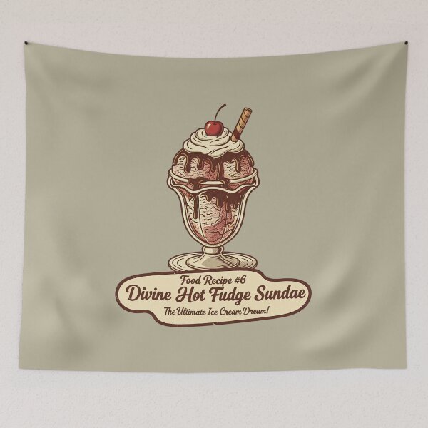 Item preview, Divine Hot Fudge Sundae - Ultimate Ice Cream Dream Vintage Art designed and sold by AwesomeBeyondLimits.