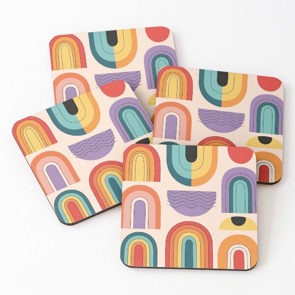 Item preview, Abstract Rainbow Shapes — Modern Boho Geometric Art designed and sold by xmoudx.