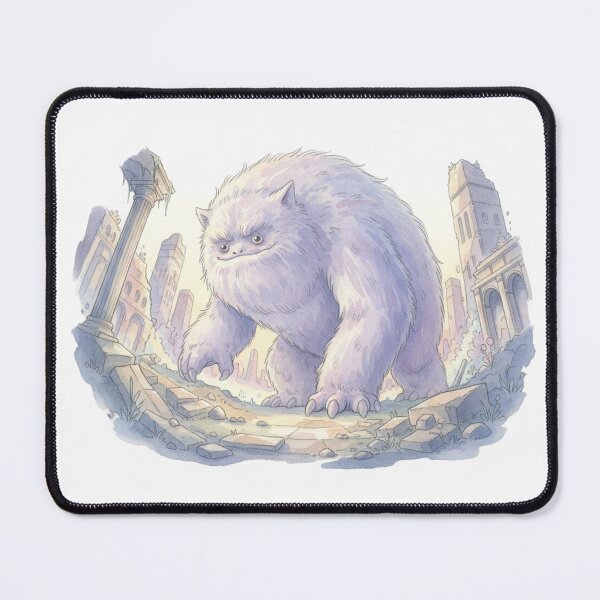 Item preview, Gentle Fluffy Monster Explores Overgrown Ancient City Ruins designed and sold by MyEz Style.