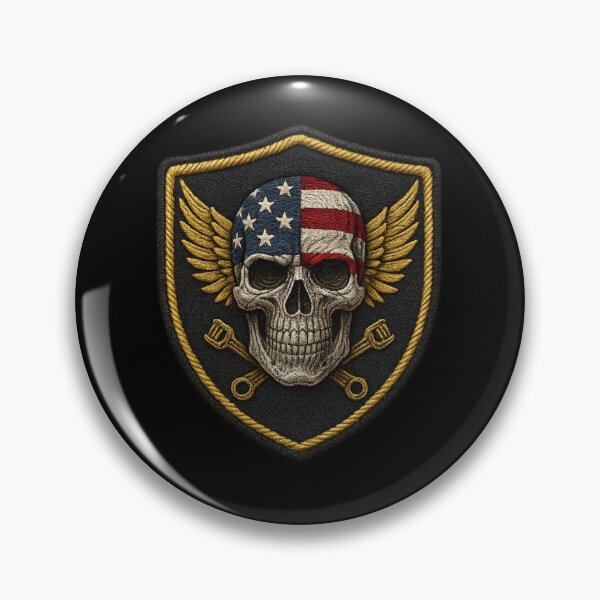 Item preview, Skull Riders american biker shield patch designed and sold by LaNadaYFundante.