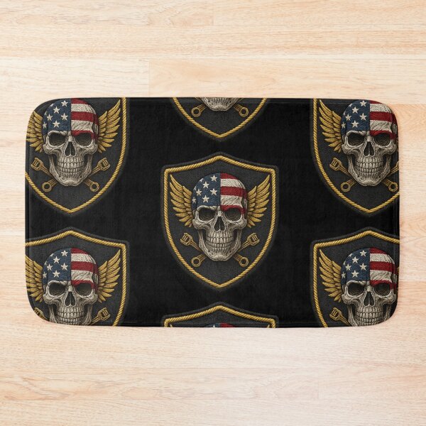 Item preview, Skull Riders american biker shield patch designed and sold by LaNadaYFundante.
