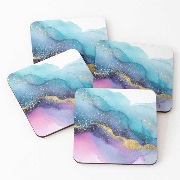 Item preview, Vibrant abstract art with gold designed and sold by anytka.