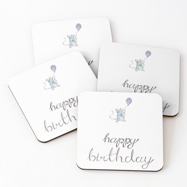 Item preview, Happy Birthday - Mouse With a Balloon designed and sold by The Orangutan Gallery.