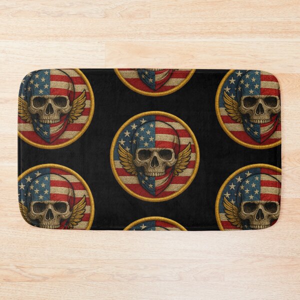 Item preview, Patriot Skull Riders wrench and flag patch designed and sold by LaNadaYFundante.