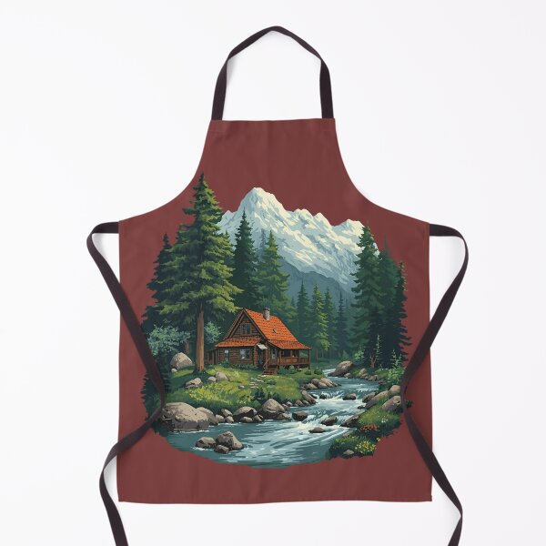 Item preview, Cozy Cottage in Nature Forest Landscape Home Art Design designed and sold by Chroma Dreams .