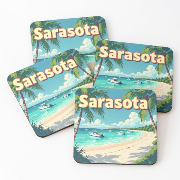 Item preview, Sarasota, Florida: Vintage-Style Painterly Travel Poster designed and sold by LSVart.