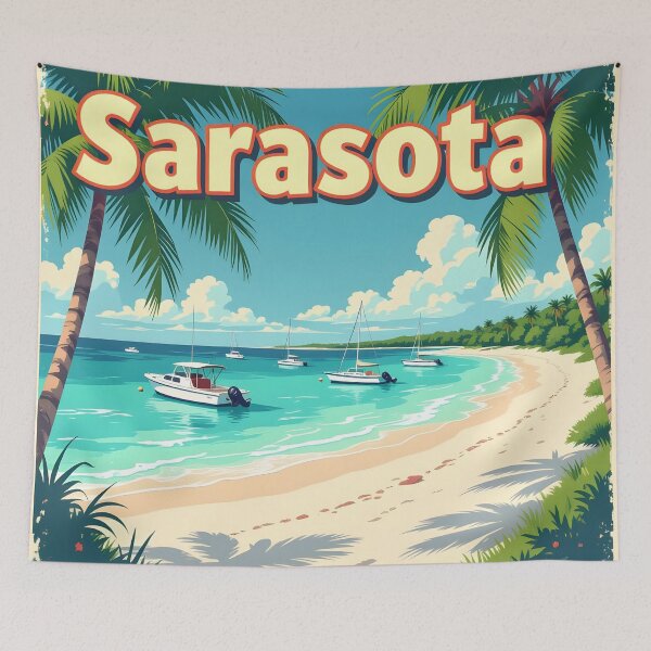 Item preview, Sarasota, Florida: Vintage-Style Painterly Travel Poster designed and sold by LSVart.