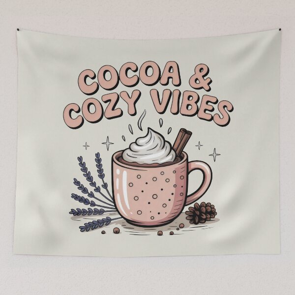 Item preview, Cocoa and Cozy Vibes Pink Mug Whipped Cream Winter Design designed and sold by SplashTastic.