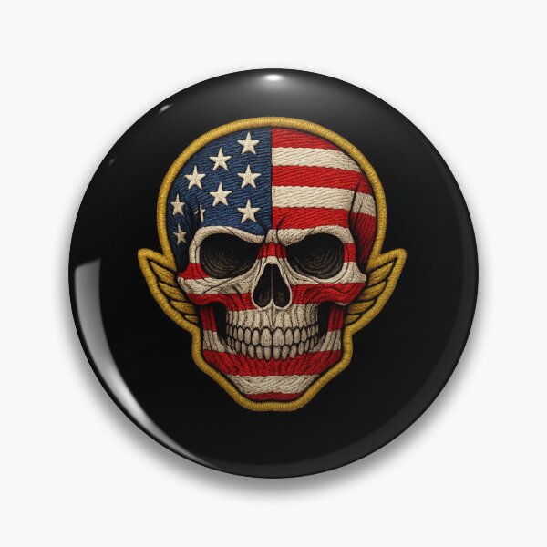 Item preview, Patriot Skull chain border american skull patch designed and sold by LaNadaYFundante.
