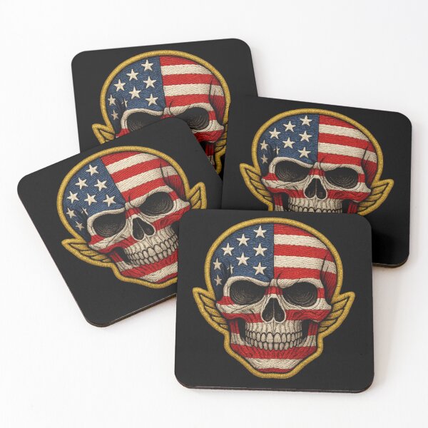 Item preview, Patriot Skull chain border american skull patch designed and sold by LaNadaYFundante.