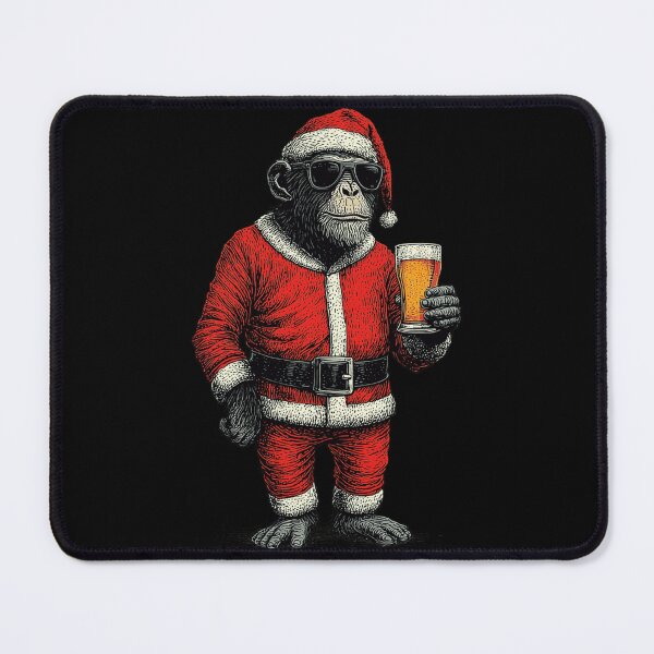 Item preview, Santa Chimp with Beer Funny Christmas Holiday designed and sold by k3rstman1.