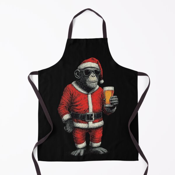 Item preview, Santa Chimp with Beer Funny Christmas Holiday designed and sold by k3rstman1.