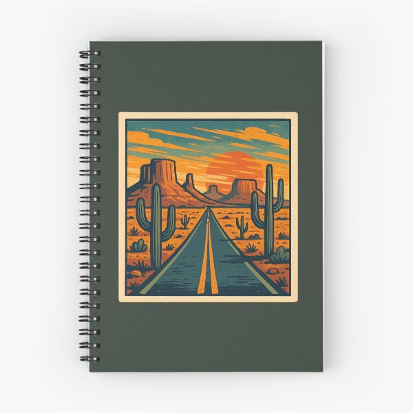Item preview, Retro Desert Road – Arizona Sunset Landscape Art designed and sold by NoctaHike.