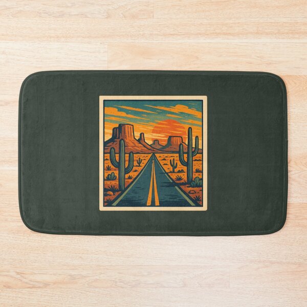 Item preview, Retro Desert Road – Arizona Sunset Landscape Art designed and sold by NoctaHike.